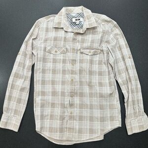 Joseph Abboud Beige Plaid Button Down Shirt